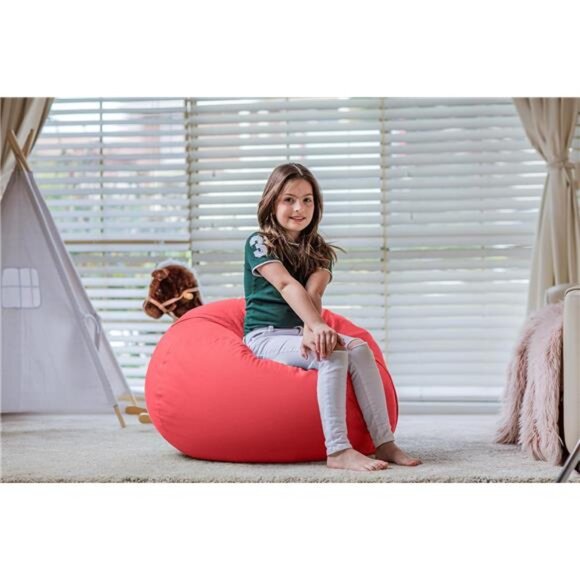 Stuffed Animal Storage Bean Bag Chair Cover for Kids | Stuffable Zipper - Picture 2 of 8